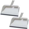 image:imageSuperio Wide Plastic Dustpan with Comb  16 Wide Rubber Lip Broom Handle Clip WhiteWhite