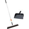 image:imageSuperio 18 Horse Hair Upright Broom with Telescopic Handle amp 16 Gray Dustpan with Comb Rubber Lip amp Clip  Narrow Thin Dust Broom for Dog Hair  Hardwood amp Tile Floor Cleaning Set  GrayGray