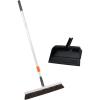 image:imageSuperio 18 Horse Hair Upright Broom with Telescopic Handle amp 16 Gray Dustpan with Comb Rubber Lip amp Clip  Narrow Thin Dust Broom for Dog Hair  Hardwood amp Tile Floor Cleaning Set  GrayGrayBlack