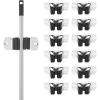 image:imageSuperio Mop and Broom Holder Set of 12 Single Piece Hooks Stainless Steel Wall Mount Cleaning Storage Tool Organizer HeavyDuty Hook for Kitchen and Office3 Pack