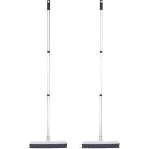 image:imageRubber Bristle Broom for Hardwood Floors Tiles Carpets Wood and Vinyl Salon Broom Rubber Squeegee Broom Rug Broom Rubber Rake for Human Hair Pet Hair Fur Lint Liquid Grey by SuperioBroom  48 Handle 2 Pack