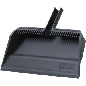image:imageSuperio Wide Plastic Dustpan with Comb  16 Wide Rubber Lip Broom Handle Clip WhiteGray