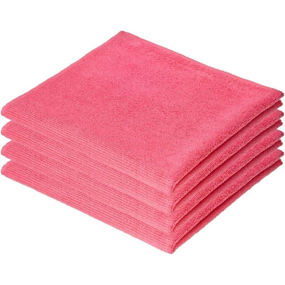 image:imageSuperio Microfiber Cleaning Cloths ColorCoded for Easy Organization UltraSoft Durable MultiPurpose Cloths for Bathroom Kitchen Windows Furniture Electronics Pink 4 Pack