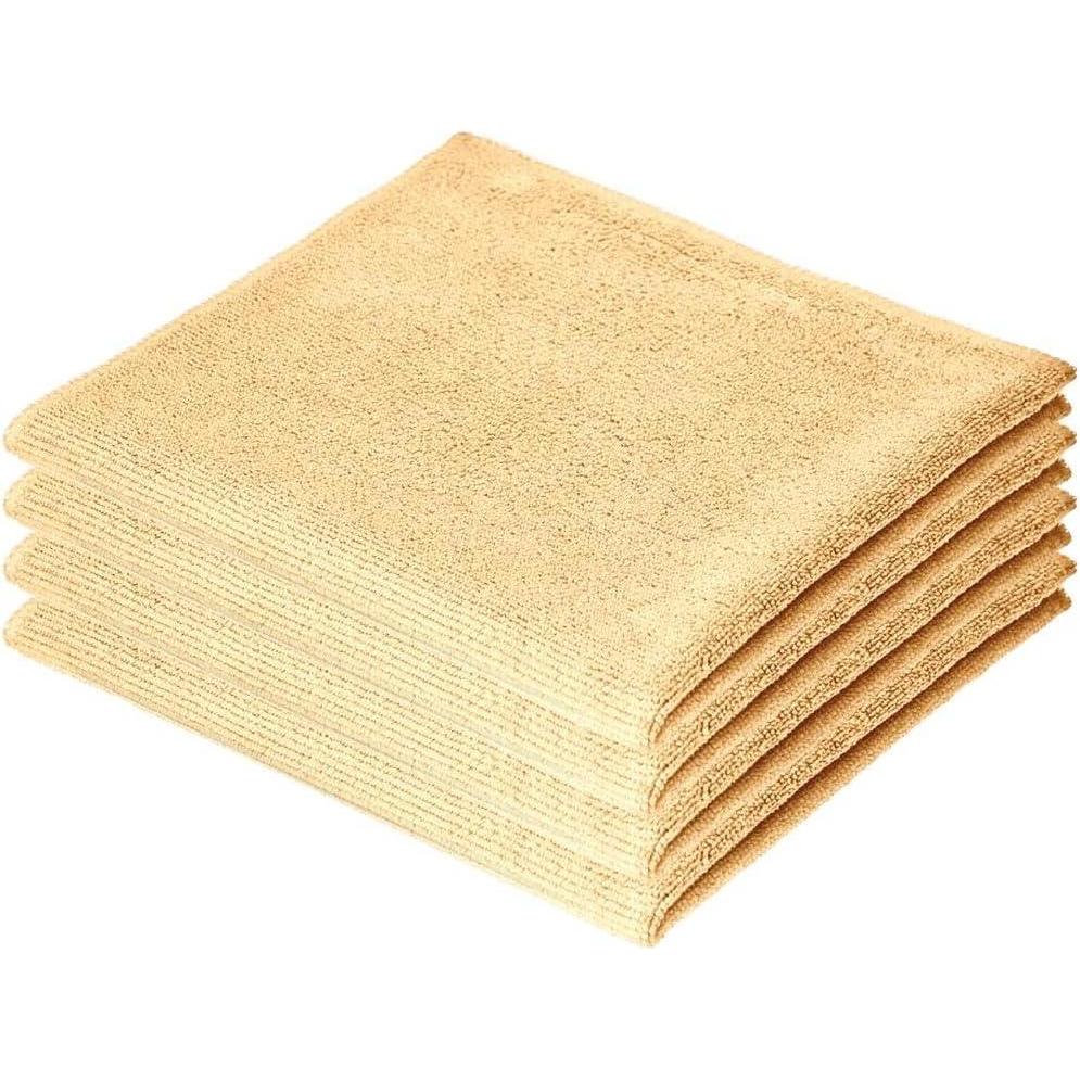 image:imageSuperio Microfiber Cleaning Cloths ColorCoded for Easy Organization UltraSoft Durable MultiPurpose Cloths for Bathroom Kitchen Windows Furniture Electronics Yellow 4 Pack