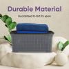 image:imagePlastic Laundry Basket Designed Small Storage Hamper Basket 4 Pack Grey Cloths Basket Organizer with Cutout Handles Space Saving for Laundry Room Bedroom Bathroom Knit Design 40 Liter