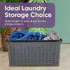 image:imagePlastic Laundry Basket Designed Small Storage Hamper Basket 4 Pack Grey Cloths Basket Organizer with Cutout Handles Space Saving for Laundry Room Bedroom Bathroom Knit Design 40 Liter