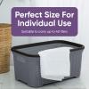 image:imagePlastic Laundry Basket Designed Small Storage Hamper Basket 4 Pack Grey Cloths Basket Organizer with Cutout Handles Space Saving for Laundry Room Bedroom Bathroom Knit Design 40 Liter