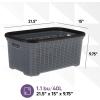 image:imagePlastic Laundry Basket Designed Small Storage Hamper Basket 4 Pack Grey Cloths Basket Organizer with Cutout Handles Space Saving for Laundry Room Bedroom Bathroom Knit Design 40 Liter