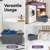 image:imagePlastic Laundry Basket Designed Small Storage Hamper Basket 4 Pack Grey Cloths Basket Organizer with Cutout Handles Space Saving for Laundry Room Bedroom Bathroom Knit Design 40 Liter