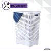 image:imageSuperio Laundry Hamper and Laundry Basket Set  Plastic Hamper with CutOut Handles and Lid Dirty Clothes Basket for Laundry Bathroom Bedroom Dorm Room 2 Pack White Smoke