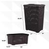 image:imageSuperio Laundry Hamper and Laundry Basket Set  Plastic Hamper with CutOut Handles and Lid Dirty Clothes Basket for Laundry Bathroom Bedroom Dorm Room 2 Pack Brown