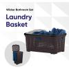image:imageSuperio Laundry Hamper and Laundry Basket Set  Plastic Hamper with CutOut Handles and Lid Dirty Clothes Basket for Laundry Bathroom Bedroom Dorm Room 2 Pack Brown