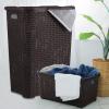image:imageSuperio Laundry Hamper and Laundry Basket Set  Plastic Hamper with CutOut Handles and Lid Dirty Clothes Basket for Laundry Bathroom Bedroom Dorm Room 2 Pack Brown
