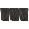 image:imagePlastic Corner Laundry Hamper with Lid Curved Designed Laundry Basket 3 Pack Triangle Brown Cloths Hamper Organizer with Cutout Handles for Laundry Room Bedroom Bathroom Wicker Design 50 LiterBrown