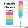 image:imageSuperio Rainbow Feather Duster for Cleaning 2 Pack Plastic Dust Remover with Grip Handle Great for Homes Ceilings Fans and Furniture2