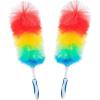 image:imageSuperio Rainbow Feather Duster for Cleaning 2 Pack Plastic Dust Remover with Grip Handle Great for Homes Ceilings Fans and Furniture2