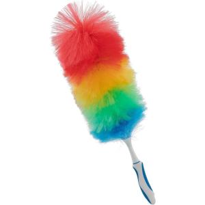 image:imageSuperio Rainbow Feather Duster for Cleaning 2 Pack Plastic Dust Remover with Grip Handle Great for Homes Ceilings Fans and Furniture1
