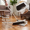 image:imageSuperio Broom amp Dustpan Set 18 Horse Hair Broom Head with Stainless Steel Handle amp 16 Wide Dustpan with Comb Soft Bristle for Hardwood Floors Pet Hair Removal White