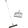 image:imageSuperio Broom amp Dustpan Set 18 Horse Hair Broom Head with Stainless Steel Handle amp 16 Wide Dustpan with Comb Soft Bristle for Hardwood Floors Pet Hair Removal White
