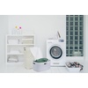 image:imageSuperio 2 Pack Wicker Laundry Basket Plastic with Cutout Handles 50 Liter Curved Bin 140 Bushel to Keep Dirty Cloths whitewhite
