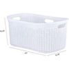 image:imageSuperio 2 Pack Wicker Laundry Basket Plastic with Cutout Handles 50 Liter Curved Bin 140 Bushel to Keep Dirty Cloths whitewhite