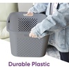 image:imageSuperio 45L Slim Laundry Hamper with Lid Perforated Plastic Clothes Basket Modern SpaceSaving Design Sturdy Laundry Bin with Ergonomic Handles Grey 4PackGrey
