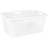 image:imageSuperio 45L Slim Laundry Hamper with Lid Perforated Plastic Clothes Basket Modern SpaceSaving Design Sturdy Laundry Bin with Ergonomic Handles Grey 4PackWhite
