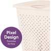 image:imageSuperio 45L Slim Laundry Hamper with Lid Perforated Plastic Clothes Basket Modern SpaceSaving Design Sturdy Laundry Bin with Ergonomic Handles Grey 4PackCream