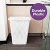 image:imageSuperio 45L Slim Laundry Hamper with Lid Perforated Plastic Clothes Basket Modern SpaceSaving Design Sturdy Laundry Bin with Ergonomic Handles Grey 4PackWhite