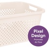 image:imageSuperio 45L Slim Laundry Hamper with Lid Perforated Plastic Clothes Basket Modern SpaceSaving Design Sturdy Laundry Bin with Ergonomic Handles Grey 4PackCream