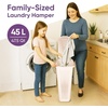 image:imageSuperio 45L Slim Laundry Hamper with Lid Perforated Plastic Clothes Basket Modern SpaceSaving Design Sturdy Laundry Bin with Ergonomic Handles Grey 4PackCream