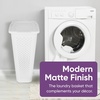 image:imageSuperio 45L Slim Laundry Hamper with Lid Perforated Plastic Clothes Basket Modern SpaceSaving Design Sturdy Laundry Bin with Ergonomic Handles Grey 4PackWhite