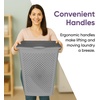 image:imageSuperio 45L Slim Laundry Hamper with Lid Perforated Plastic Clothes Basket Modern SpaceSaving Design Sturdy Laundry Bin with Ergonomic Handles Grey 4PackGrey