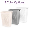 image:imageSuperio 45L Slim Laundry Hamper with Lid Perforated Plastic Clothes Basket Modern SpaceSaving Design Sturdy Laundry Bin with Ergonomic Handles Grey 4PackGrey