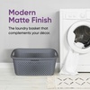 image:imageSuperio 45L Slim Laundry Hamper with Lid Perforated Plastic Clothes Basket Modern SpaceSaving Design Sturdy Laundry Bin with Ergonomic Handles Grey 4PackGrey