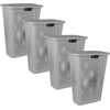 image:imageSuperio 45L Slim Laundry Hamper with Lid Perforated Plastic Clothes Basket Modern SpaceSaving Design Sturdy Laundry Bin with Ergonomic Handles Grey 4PackGrey