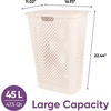 image:imageSuperio 45L Slim Laundry Hamper with Lid Perforated Plastic Clothes Basket Modern SpaceSaving Design Sturdy Laundry Bin with Ergonomic Handles Grey 4PackCream