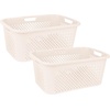 image:imageSuperio 45L Slim Laundry Hamper with Lid Perforated Plastic Clothes Basket Modern SpaceSaving Design Sturdy Laundry Bin with Ergonomic Handles Grey 4PackCream