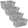 image:imageSuperio 45L Slim Laundry Hamper with Lid Perforated Plastic Clothes Basket Modern SpaceSaving Design Sturdy Laundry Bin with Ergonomic Handles Grey 4PackGrey