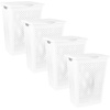 image:imageSuperio 45L Slim Laundry Hamper with Lid Perforated Plastic Clothes Basket Modern SpaceSaving Design Sturdy Laundry Bin with Ergonomic Handles Grey 4PackWhite