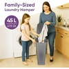 image:imageSuperio 45L Slim Laundry Hamper with Lid Perforated Plastic Clothes Basket Modern SpaceSaving Design Sturdy Laundry Bin with Ergonomic Handles Grey 4PackGrey