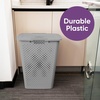 image:imageSuperio 45L Slim Laundry Hamper with Lid Perforated Plastic Clothes Basket Modern SpaceSaving Design Sturdy Laundry Bin with Ergonomic Handles Grey 4PackGrey