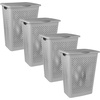 image:imageSuperio 45L Slim Laundry Hamper with Lid Perforated Plastic Clothes Basket Modern SpaceSaving Design Sturdy Laundry Bin with Ergonomic Handles Grey 4PackGrey
