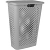 image:imageSuperio 45L Slim Laundry Hamper with Lid Perforated Plastic Clothes Basket Modern SpaceSaving Design Sturdy Laundry Bin with Ergonomic Handles Grey 4PackGrey