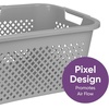 image:imageSuperio 45L Slim Laundry Hamper with Lid Perforated Plastic Clothes Basket Modern SpaceSaving Design Sturdy Laundry Bin with Ergonomic Handles Grey 4PackGrey