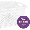 image:imageSuperio 45L Slim Laundry Hamper with Lid Perforated Plastic Clothes Basket Modern SpaceSaving Design Sturdy Laundry Bin with Ergonomic Handles Grey 4PackWhite