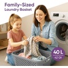 image:imageSuperio 45L Slim Laundry Hamper with Lid Perforated Plastic Clothes Basket Modern SpaceSaving Design Sturdy Laundry Bin with Ergonomic Handles Grey 4PackGrey