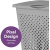 image:imageSuperio 45L Slim Laundry Hamper with Lid Perforated Plastic Clothes Basket Modern SpaceSaving Design Sturdy Laundry Bin with Ergonomic Handles Grey 4PackGrey