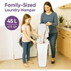 image:imageSuperio 45L Slim Laundry Hamper with Lid Perforated Plastic Clothes Basket Modern SpaceSaving Design Sturdy Laundry Bin with Ergonomic Handles Grey 4PackWhite