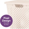image:imageSuperio 45L Slim Laundry Hamper with Lid Perforated Plastic Clothes Basket Modern SpaceSaving Design Sturdy Laundry Bin with Ergonomic Handles Grey 4PackCream